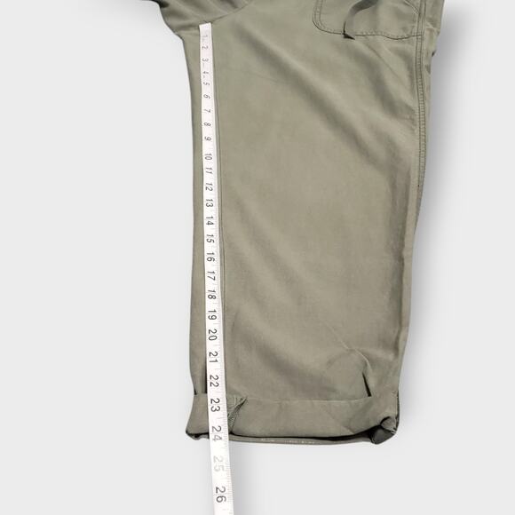 Talbots Womens Crop Utility Pants Olive Green Roll Tab Drawstring Sz 10 Casual - Picture 10 of 11